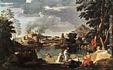 Nicolas Poussin Canvas Paintings - Landscape with Orpheus and Euridice